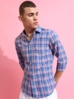 HIGHLANDER Slim Fit Tartan Checks Opaque Checked Casual Shirt