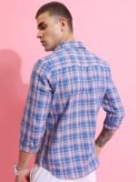 HIGHLANDER Slim Fit Tartan Checks Opaque Checked Casual Shirt