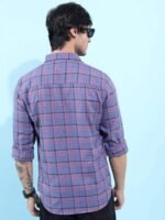 HIGHLANDER Slim Fit Windowpane Checked Casual Shirt