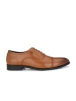 House of Pataudi Men Genuine Leather Lace-Up Formal Oxfords Shoes