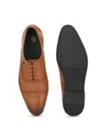 House of Pataudi Men Genuine Leather Lace-Up Formal Oxfords Shoes