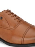 House of Pataudi Men Genuine Leather Lace-Up Formal Oxfords Shoes