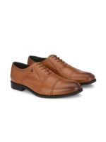 House of Pataudi Men Genuine Leather Lace-Up Formal Oxfords Shoes