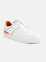 HRX by Hrithik Roshan Men White And Orange Perforated Lightweight Sneakers