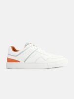 HRX by Hrithik Roshan Men White And Orange Perforated Lightweight Sneakers