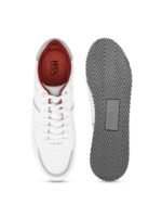 HRX by Hrithik Roshan Men White & Grey Retro Lightweight Comfort Insole Basics Sneakers