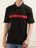 HUGO Men Striped Brand Logo Polo Collar T-shirt