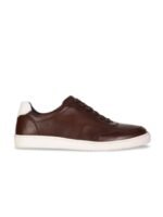 Hush Puppies Men Textured Round Toe Leather Sneakers