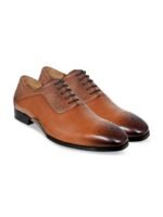 HX London Men Textured Leather Formal Oxfords