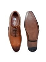 HX London Men Textured Leather Formal Oxfords