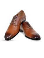 HX London Men Textured Leather Formal Oxfords