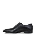 HX London Men Textured Round-Toe Leather Formal Oxfords