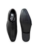 HX London Men Textured Round-Toe Leather Formal Oxfords