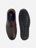 ID Men Brown Solid Leather Formal Oxford Shoes