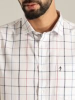 Indian Terrain Slim Fit Windowpane Checks Checked Pure Cotton Casual Shirt