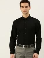 INVICTUS Men Black Slim Fit Solid Stretch Formal Shirt