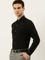 INVICTUS Men Black Slim Fit Solid Stretch Formal Shirt