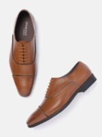 INVICTUS Men Tan Brown Solid Formal Oxfords