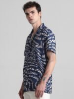 Jack & Jones Typography Printed Cuban Collar Casual Shirt