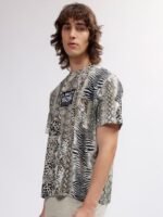 Just Cavalli Men Printed Hooded Pockets T-shirt