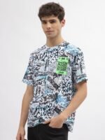 Just Cavalli Typography Printed Slim Fit Pure Cotton T-shirt