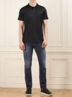 Karl Lagerfeld Men Printed Polo Collar Cotton T-shirt