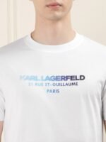 Karl Lagerfeld Men Round Neck Typography Cotton T-shirt