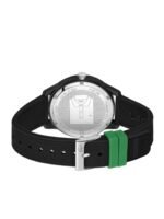 Lacoste Men Black Brass Dial & Black Textured Straps Analogue Watch 2011134