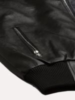 Leather Retail Men Black Bomber Jacket