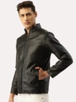 Leather Retail Men Black Leather Biker Jacket