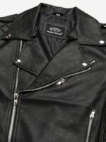 Leather Retail Men Black Solid Leather Biker Jacket