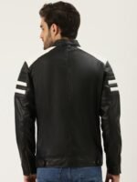 Leather Retail Men Black Solid Leather Jacket