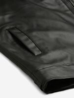 Leather Retail Men Black Solid Leather Jacket