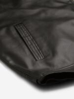 Leather Retail Men Black Solid Leather Jacket