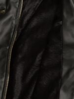 Leather Retail Men Black Solid Leather Jacket