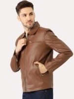 Leather Retail Men Brown Outdoor Biker Jacket