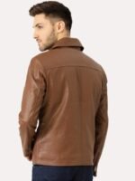 Leather Retail Men Brown Outdoor Biker Jacket