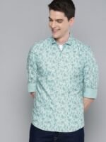 Mast & Harbour Men Blue & White Regular Fit Ditsy Floral Printed Casual Sustainable Shirt