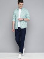 Mast & Harbour Men Blue & White Regular Fit Ditsy Floral Printed Casual Sustainable Shirt