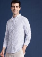 Mast & Harbour Men Striped Pure Cotton Casual Shirt