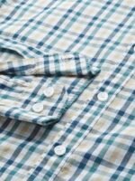 Mast & Harbour Men White & Blue Tartan Checked Casual Shirt