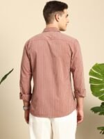 Mast & Harbour Vertical Stripes Pure Cotton Casual Shirt