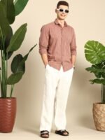 Mast & Harbour Vertical Stripes Pure Cotton Casual Shirt