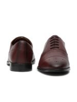 Men Rosewood Leatherette Derby Formal Shoes