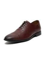 Men Rosewood Leatherette Oxford Formal Shoes