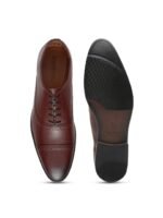 Men Rosewood Leatherette Oxford Formal Shoes