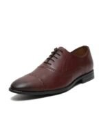 Men Rosewood Leatherette Oxford Formal Shoes