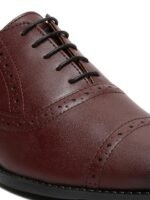 Men Rosewood Leatherette Oxford Formal Shoes