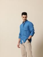 Mr Bowerbird Pure Linen Tailored Fit Opaque Casual Shirt