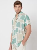 Mufti Slim Fit Opaque Printed Casual Shirt